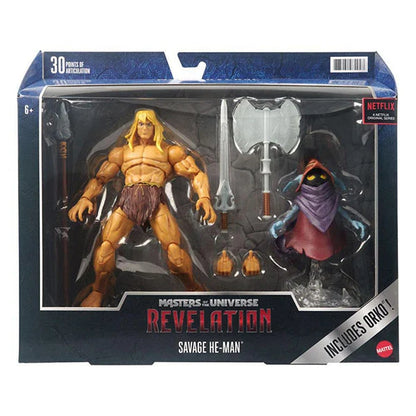 Masters of the Universe: Savage He-Man & Orko - Revelation Masterverse Deluxe Actionfigur - GYY41- 18 cm