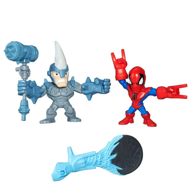 Super Hero Mashers Micro Figuren: Spider-Man vs. Marvels Rhino - 2er Set - B6687