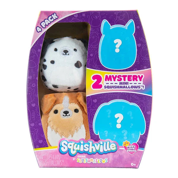 Squishville: Plüschfigur - 4er-Pack Welpen - 5 cm