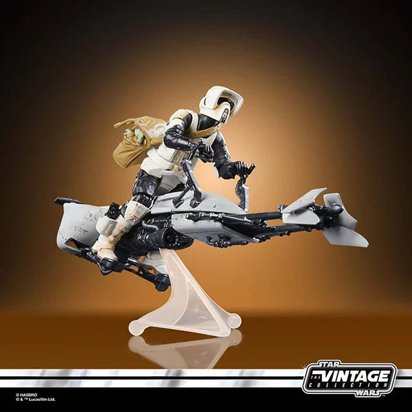 Star Wars: Vintage Collection - Kenner - Fahrzeug - Mandalorian - Speeder Bike with Scout Trooper & Grogu - Actionfigur - F6883 - 10 cm