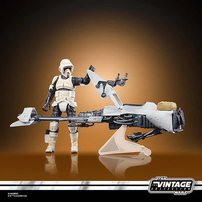 Star Wars: Vintage Collection - Kenner - Fahrzeug - Mandalorian - Speeder Bike with Scout Trooper & Grogu - Actionfigur - F6883 - 10 cm