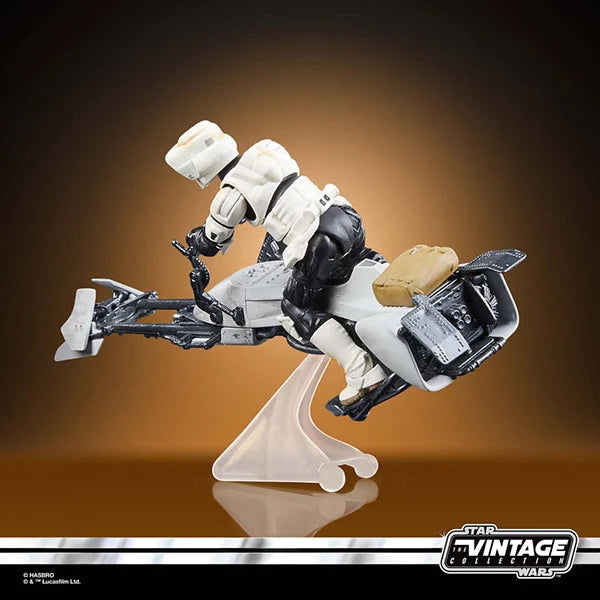 Star Wars: Vintage Collection - Kenner - Fahrzeug - Mandalorian - Speeder Bike with Scout Trooper & Grogu - Actionfigur - F6883 - 10 cm