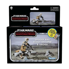 Star Wars: Vintage Collection - Kenner - Fahrzeug - Mandalorian - Speeder Bike with Scout Trooper & Grogu - Actionfigur - F6883 - 10 cm