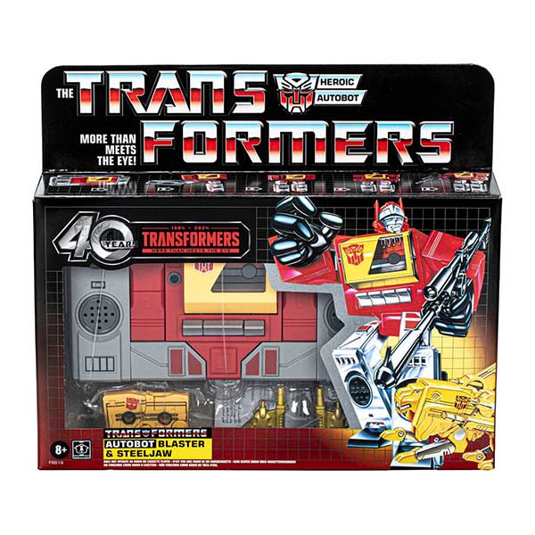 Transformers: Retro G1 - 40th Anniversary - Autobot Blaster & Steeljaw - Actionfigur - F8619 - 18 cm