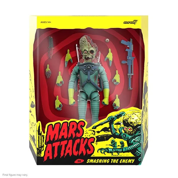 Mars Attacks: Smashing the Enemy - Damaged Martian - Ultimates Actionfigur (Wave 1) - 18 cm