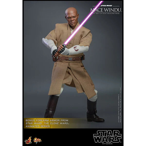 Hot Toys: Star Wars - Episode II - Mace Windu - Actionfigur 1/6 - 32 cm