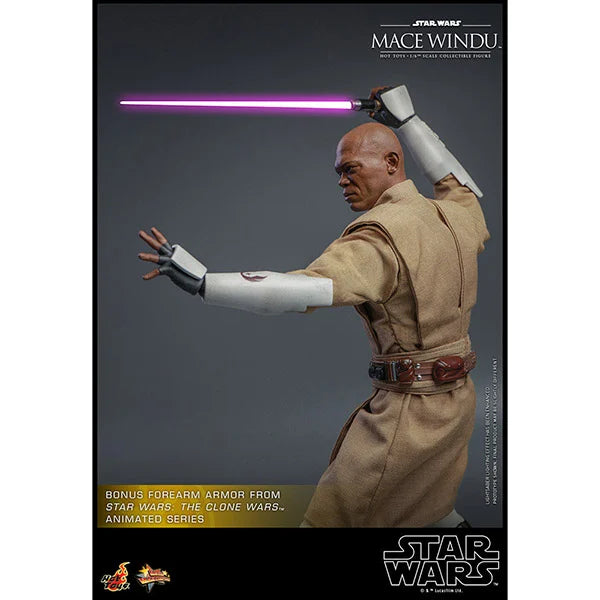 Hot Toys: Star Wars - Episode II - Mace Windu - Actionfigur 1/6 - 32 cm