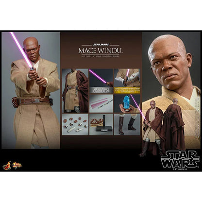 Hot Toys: Star Wars - Episode II - Mace Windu - Actionfigur 1/6 - 32 cm
