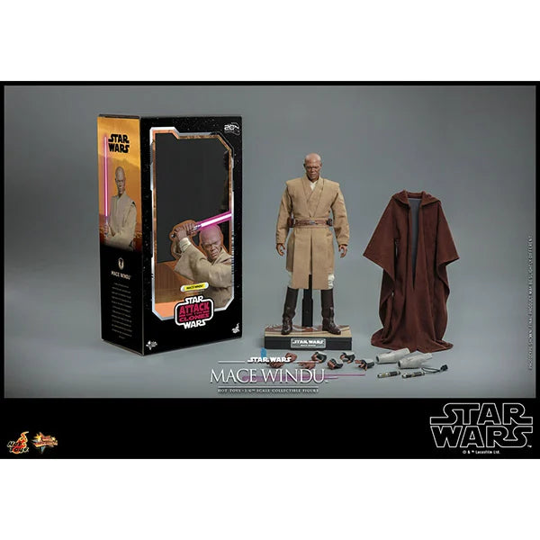 Hot Toys: Star Wars - Episode II - Mace Windu - Actionfigur 1/6 - 32 cm