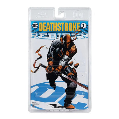DC Direct Page Punchers: Deathstroke (DC Rebirth) - Platinum Edition - Actionfigur & Comic - 18 cm