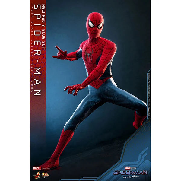Hot Toys: Spider-Man (New Red and Blue Suit) - No Way Home - Movie Masterpiece - Actionfigur 1/6 - 28 cm