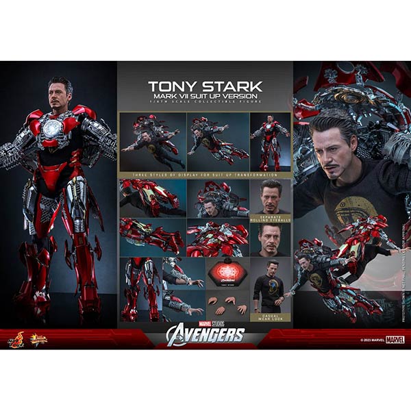 Hot Toys: The Avengers - Tony Stark (Mark VII Suit-Up Version) - Movie Masterpiece - Actionfigur 1/6 - 31 cm