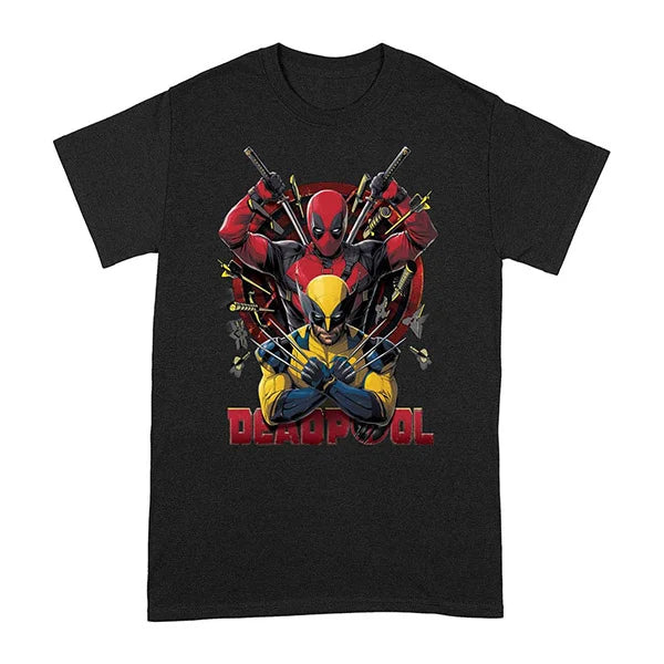 Marvel: Deadpool & Wolverine Pose - Schwarz - T-Shirt