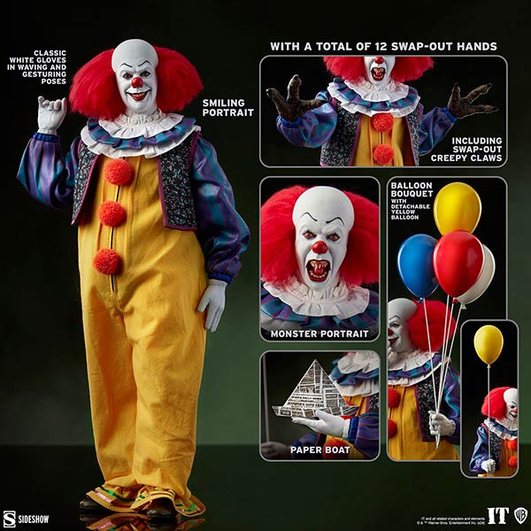 Sideshow: Stephen Kings - Es - Retro Pennywise (1990) - Actionfigur 1/6 - 30 cm