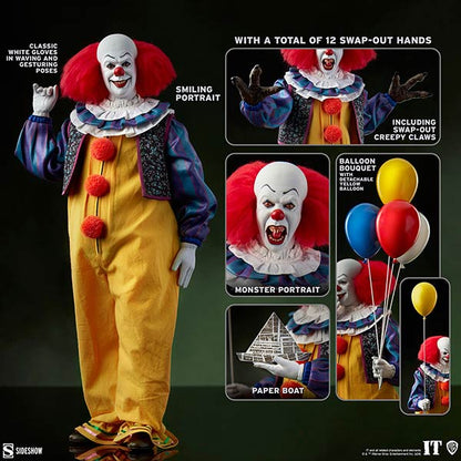 Sideshow: Stephen Kings - Es - Retro Pennywise (1990) - Actionfigur 1/6 - 30 cm