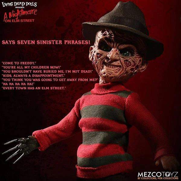 Nightmare On Elm Street: Freddy Krueger - Living Dead Dolls mit Sound - 25 cm