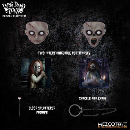 Posey: The Return of the Living Dead Dolls (25 cm) von Mezco. Die ultimative Horrorpuppe mit 2 Todesmasken, beweglichen Augen & Metallkette. Jetzt bestellen!