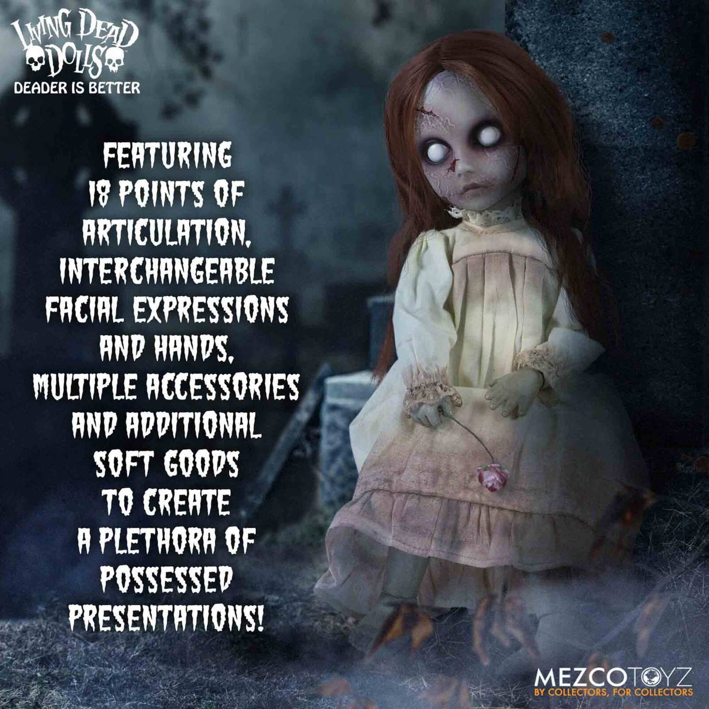 Posey: The Return of the Living Dead Dolls (25 cm) von Mezco. Die ultimative Horrorpuppe mit 2 Todesmasken, beweglichen Augen & Metallkette. Jetzt bestellen!