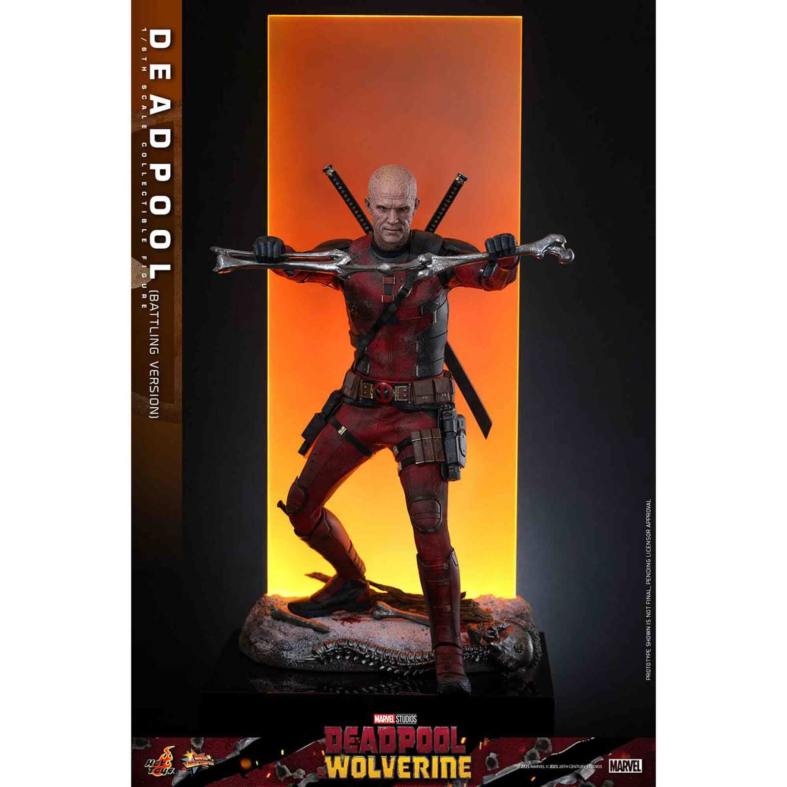 Hot Toys: Deadpool & Wolverine - Deadpool (Battling Version) - Movie Masterpiece - Actionfigur 1/6 - 31 cm