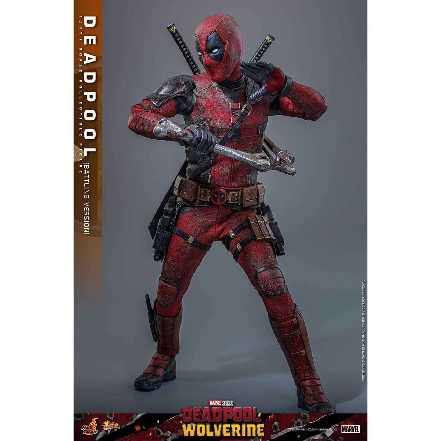 Hot Toys: Deadpool & Wolverine - Deadpool (Battling Version) - Movie Masterpiece - Actionfigur 1/6 - 31 cm