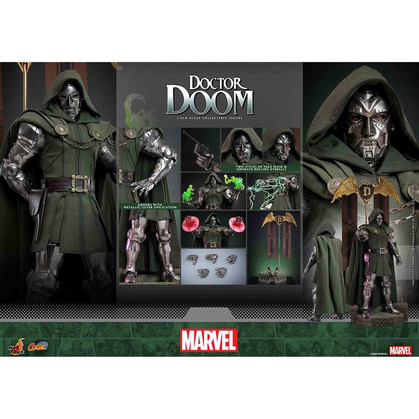Hot Toys: Marvel - Doctor Doom - Comic Masterpiece - Collector Edition -Actionfigur 1/6 - 33 cm