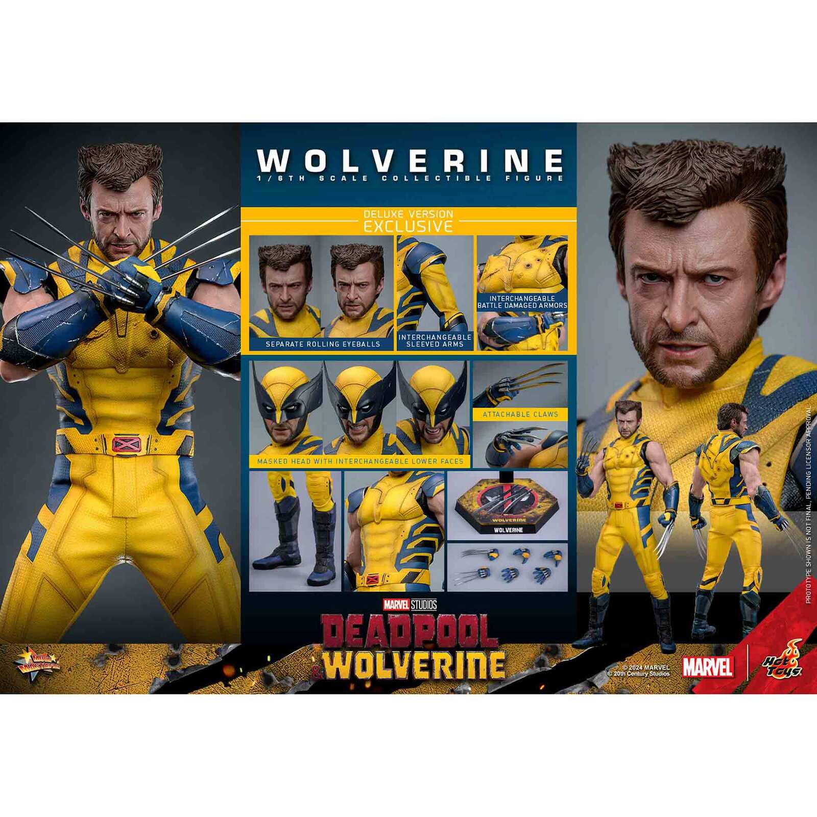 Hot Toys: Deadpool & Wolverine -Wolverine - Movie Masterpiece - Deluxe Version - Actionfigur 1/6 - 31 cm