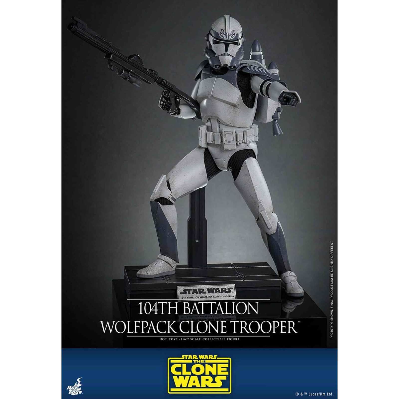 Hot Toys: Star Wars - The Clone Wars - 104th Battalion Wolfpack Clone Trooper - Collector Edition - Actionfigur 1/6 - 30 cm