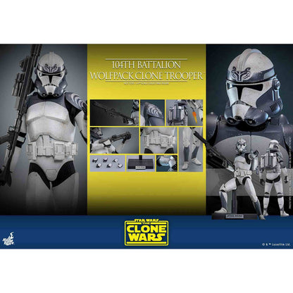 Hot Toys: Star Wars - The Clone Wars - 104th Battalion Wolfpack Clone Trooper - Collector Edition - Actionfigur 1/6 - 30 cm