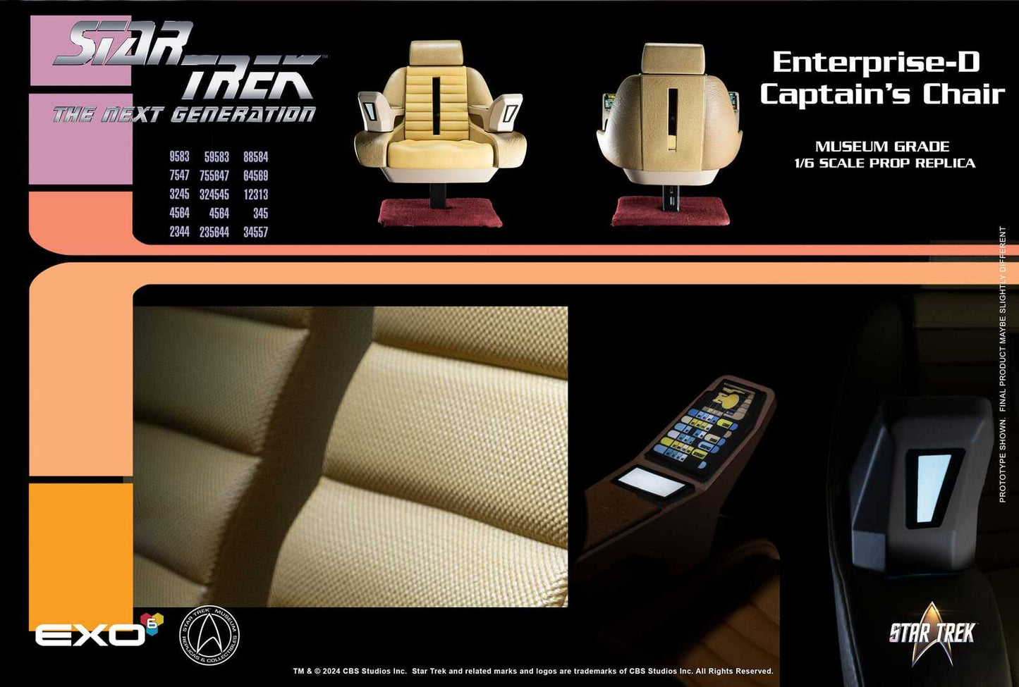 Star Trek: TNG - The Next Generation - Captain's Chair (Enterprise-D) - Replik 1/6 - 19 cm