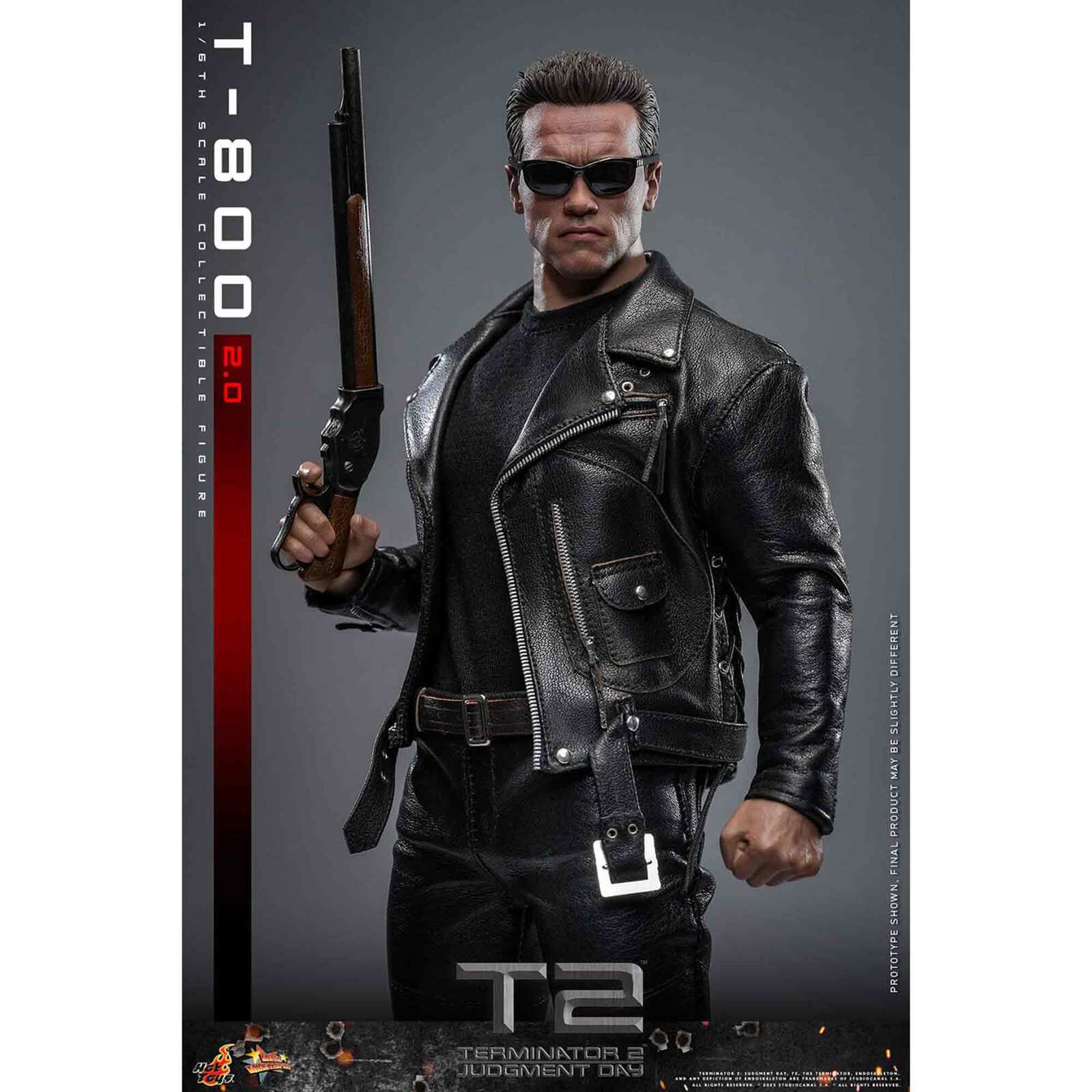 Hot Toys: Terminator 2 - Movie Masterpiece - T-800 (2.0) - Actionfigur 1/6 - 32 cm