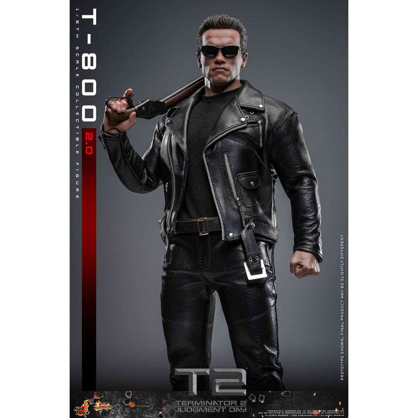 Hot Toys: Terminator 2 - Movie Masterpiece - T-800 (2.0) - Actionfigur 1/6 - 32 cm