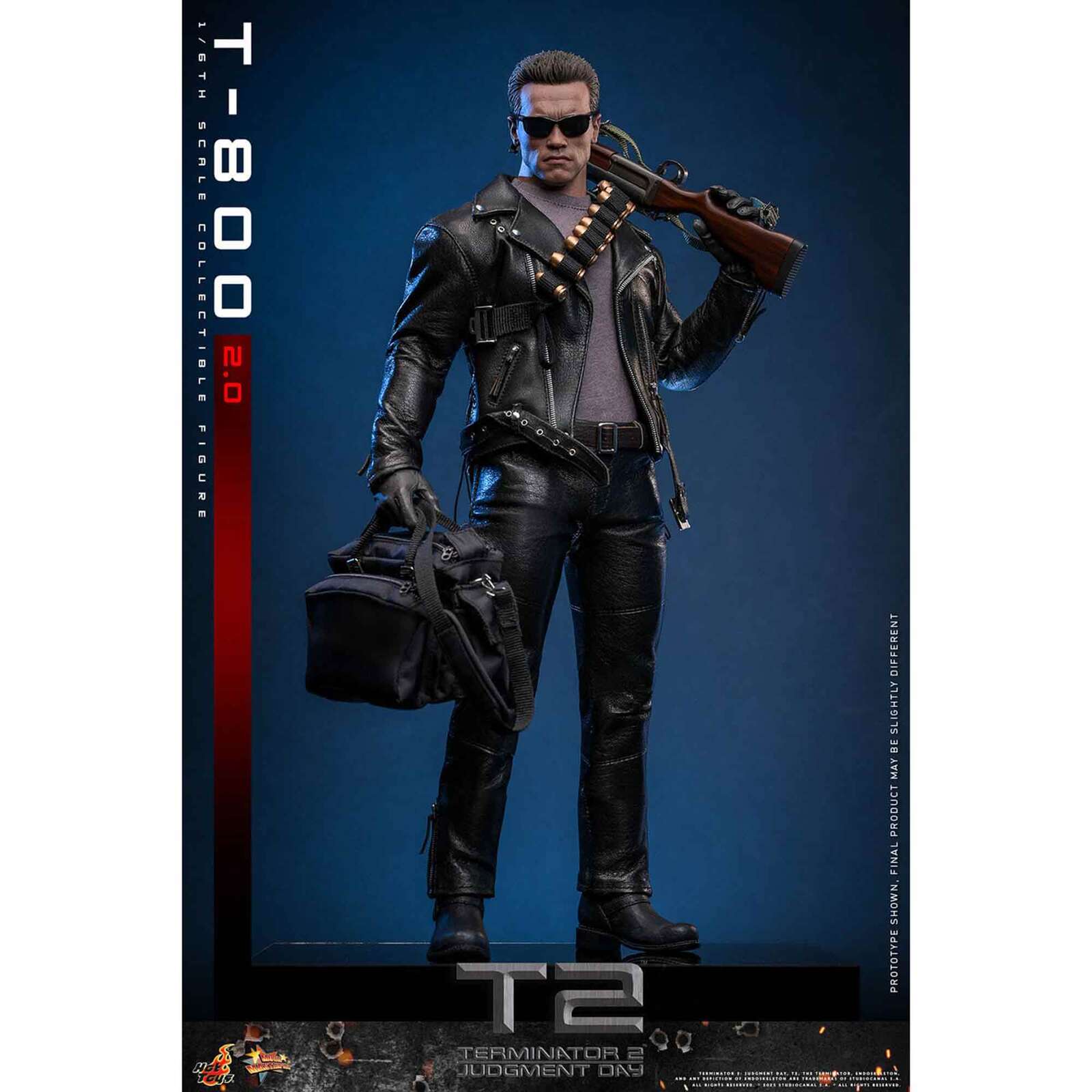 Hot Toys: Terminator 2 - Movie Masterpiece - T-800 (2.0) - Actionfigur 1/6 - 32 cm