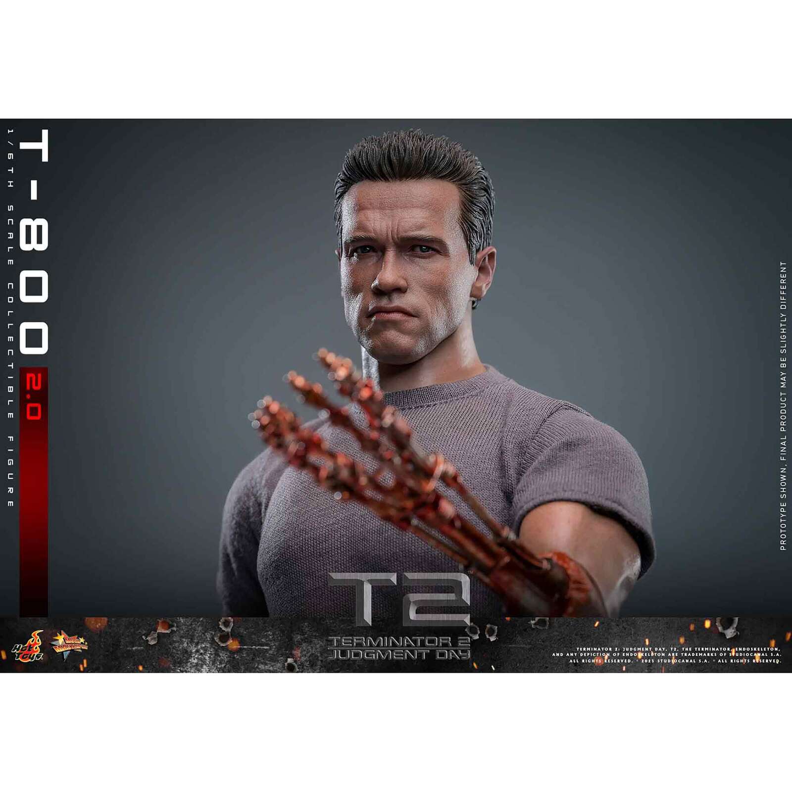 Hot Toys: Terminator 2 - Movie Masterpiece - T-800 (2.0) - Actionfigur 1/6 - 32 cm