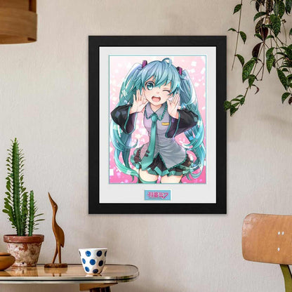 Hatsune Miku: Wink - Print Poster im Rahmen - 30 x 40 cm