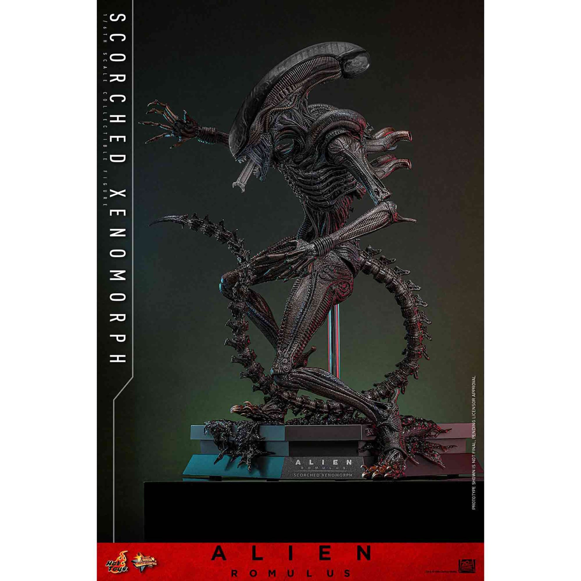 Hot Toys: Alien Romulus - Scorched Xenomorph - Movie Masterpiece - Actionfigur 1/6 - 44 cm