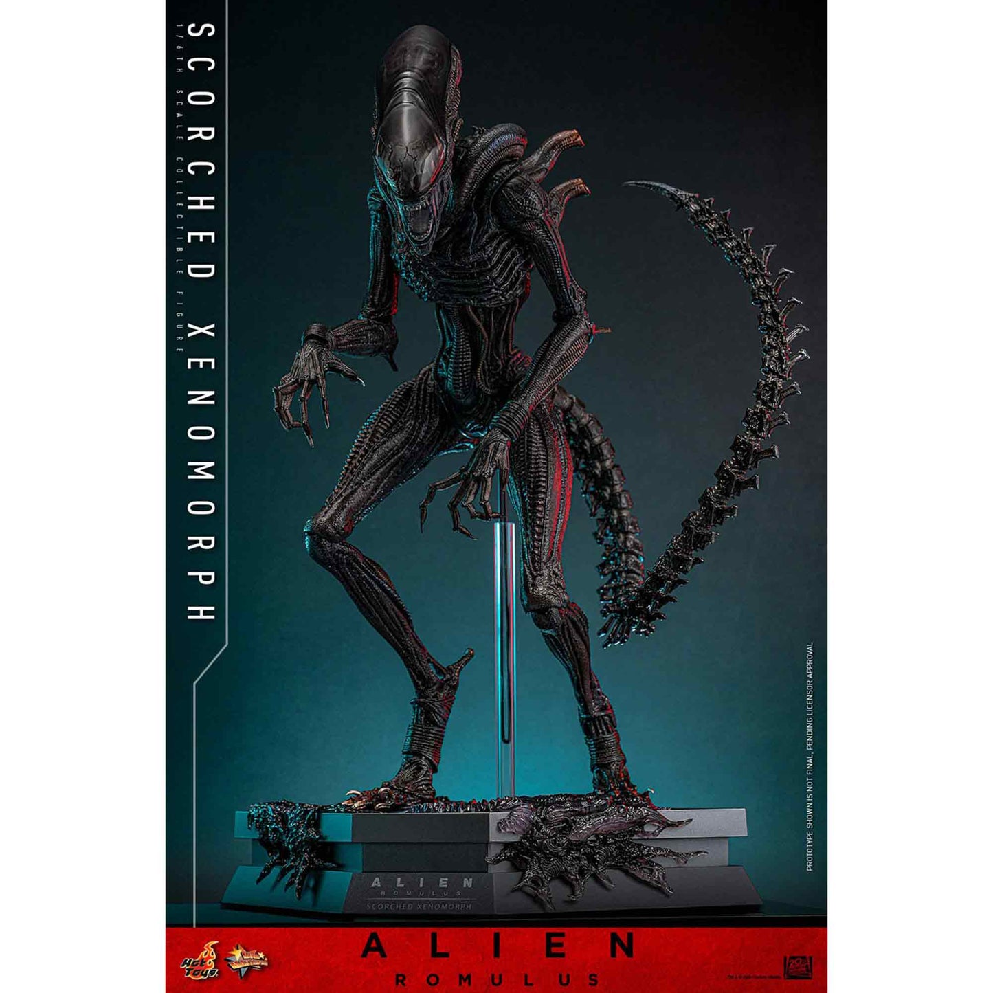 Hot Toys: Alien Romulus - Scorched Xenomorph - Movie Masterpiece - Actionfigur 1/6 - 44 cm
