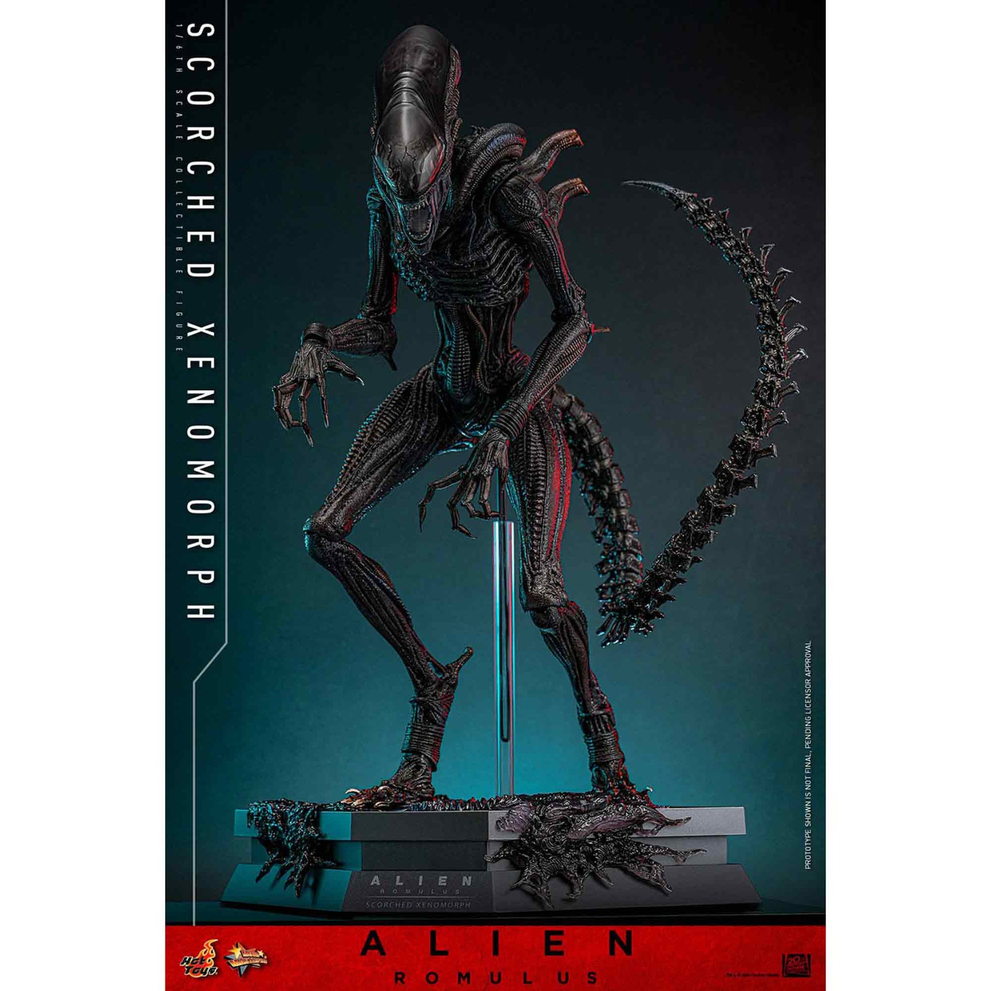 Hot Toys: Alien Romulus - Scorched Xenomorph - Movie Masterpiece - Actionfigur 1/6 - 44 cm