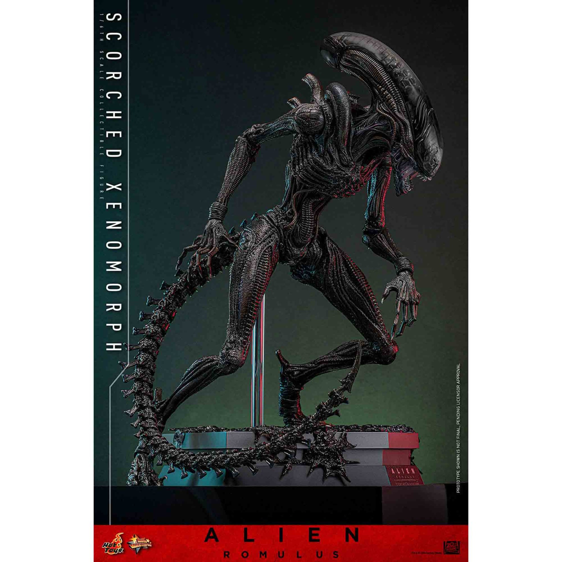 Hot Toys: Alien Romulus - Scorched Xenomorph - Movie Masterpiece - Actionfigur 1/6 - 44 cm