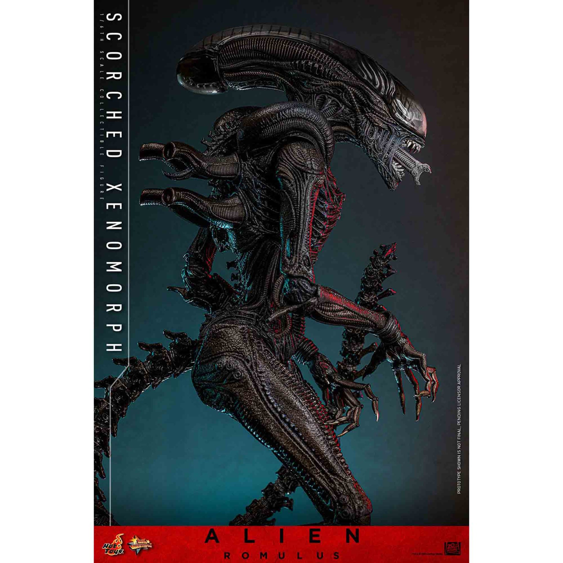 Hot Toys: Alien Romulus - Scorched Xenomorph - Movie Masterpiece - Actionfigur 1/6 - 44 cm