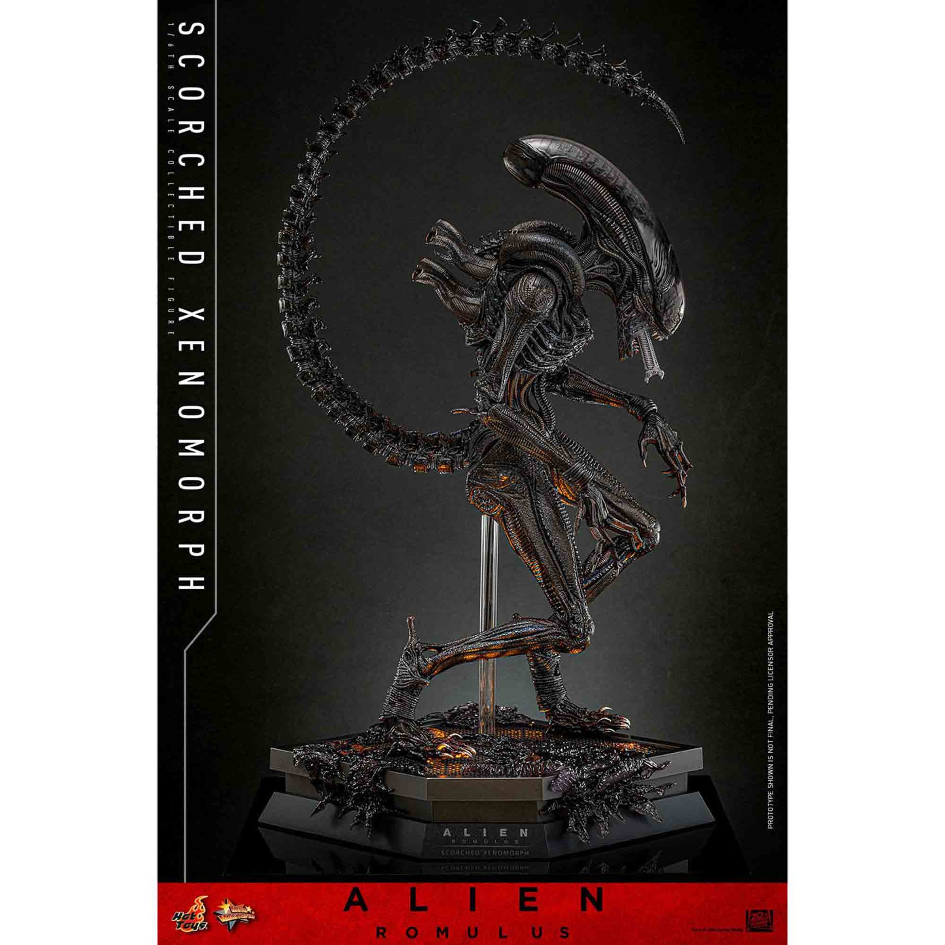 Hot Toys: Alien Romulus - Scorched Xenomorph - Movie Masterpiece - Actionfigur 1/6 - 44 cm