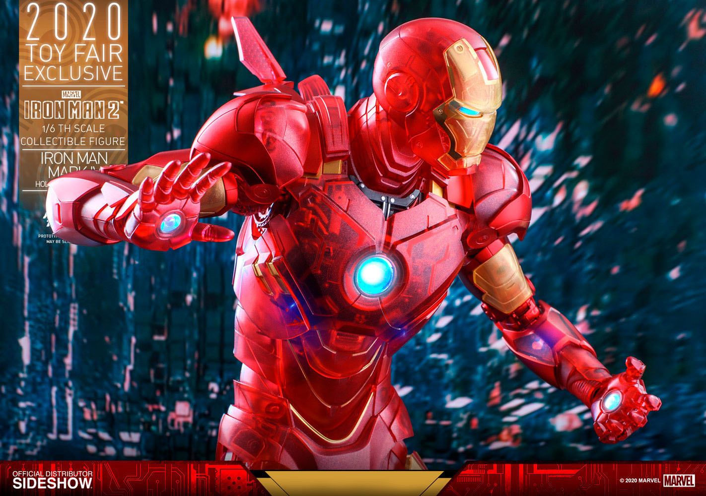 Hot Toys: Iron Man 2 - Mark IV (Holographic Version) - 2020 Toy Fair Exclusive - Actionfigur 1/6 - 30 cm