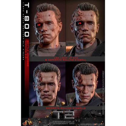 Hot Toys: Terminator 2 - Movie Masterpiece - T-800 (2.0) Battle Damaged Ver. - Actionfigur 1/6 - 32 cm