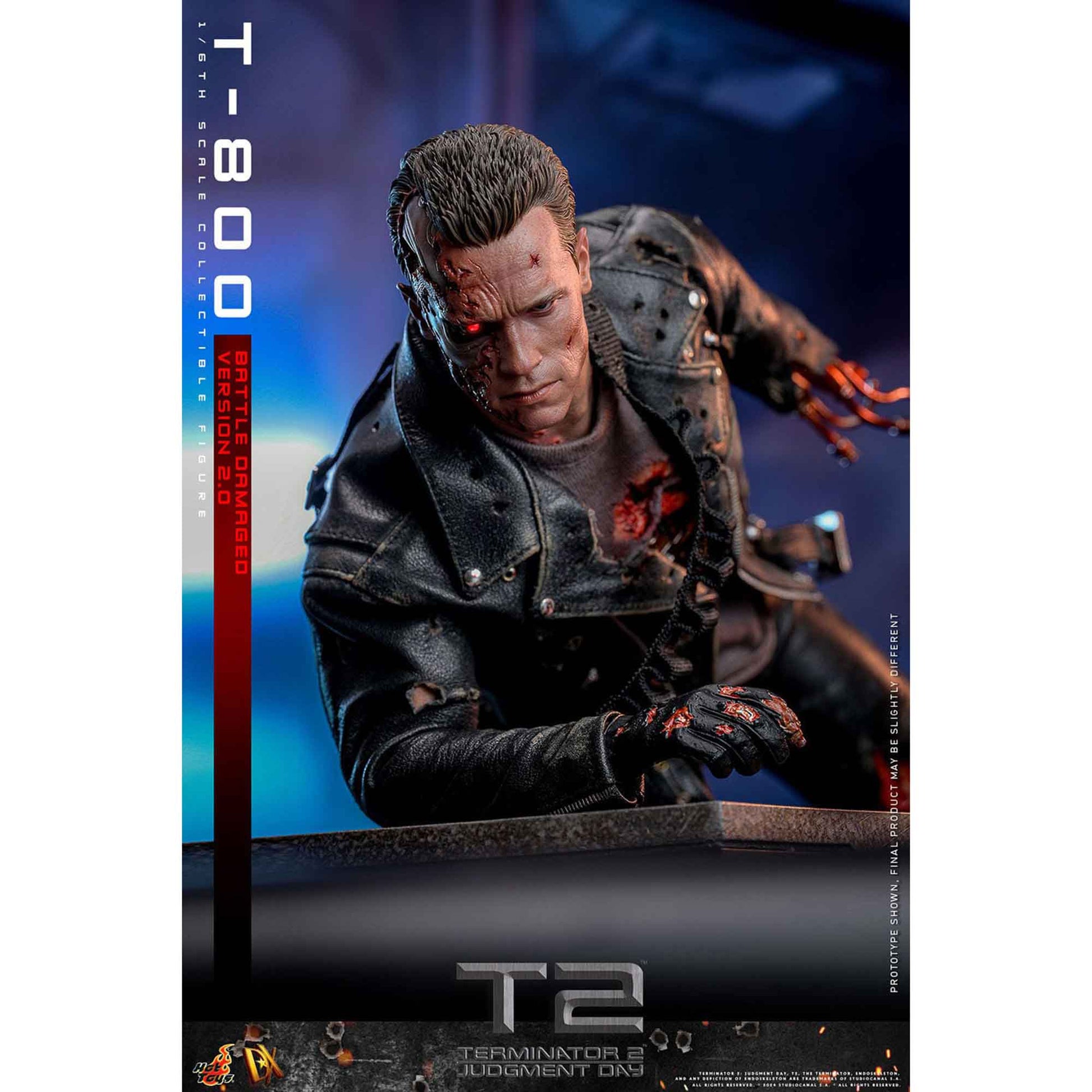 Hot Toys: Terminator 2 - Movie Masterpiece - T-800 (2.0) Battle Damaged Ver. - Actionfigur 1/6 - 32 cm