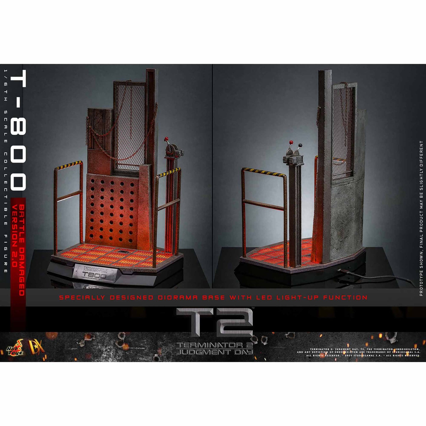 Hot Toys: Terminator 2 - Movie Masterpiece - T-800 (2.0) Battle Damaged Ver. - Actionfigur 1/6 - 32 cm
