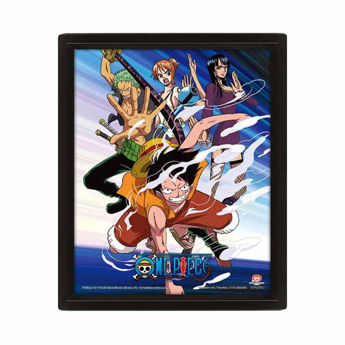 One Piece: Straw Hat Pirates Assault - 3D-Poster im Rahmen - 25 x 20 cm