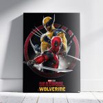 Marvel: Deadpool & Wolverine Action 01 - Holzdruck - 35 x 50 cm