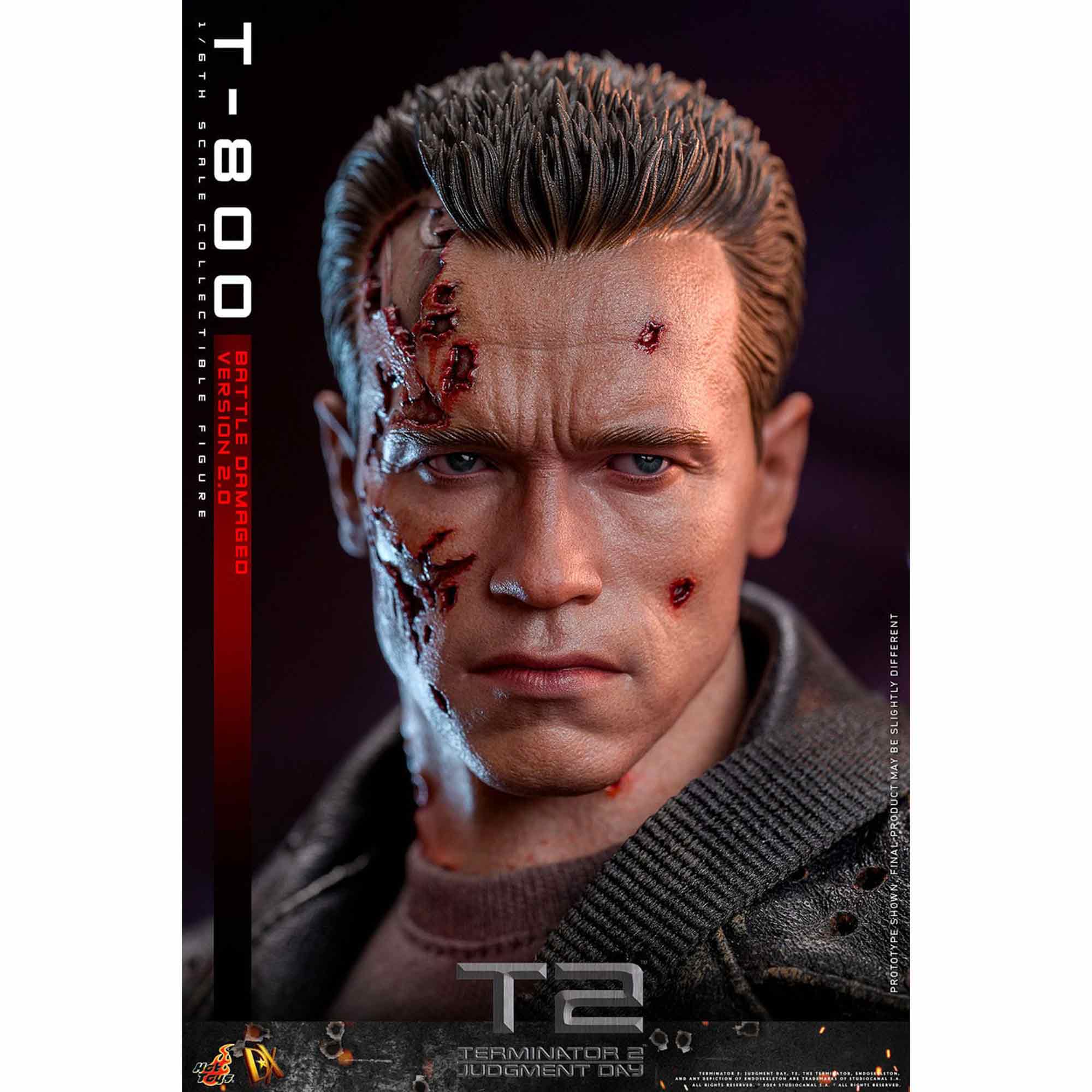 Hot Toys: Terminator 2 - Movie Masterpiece - T-800 (2.0) Battle Damaged Ver. - Actionfigur 1/6 - 32 cm