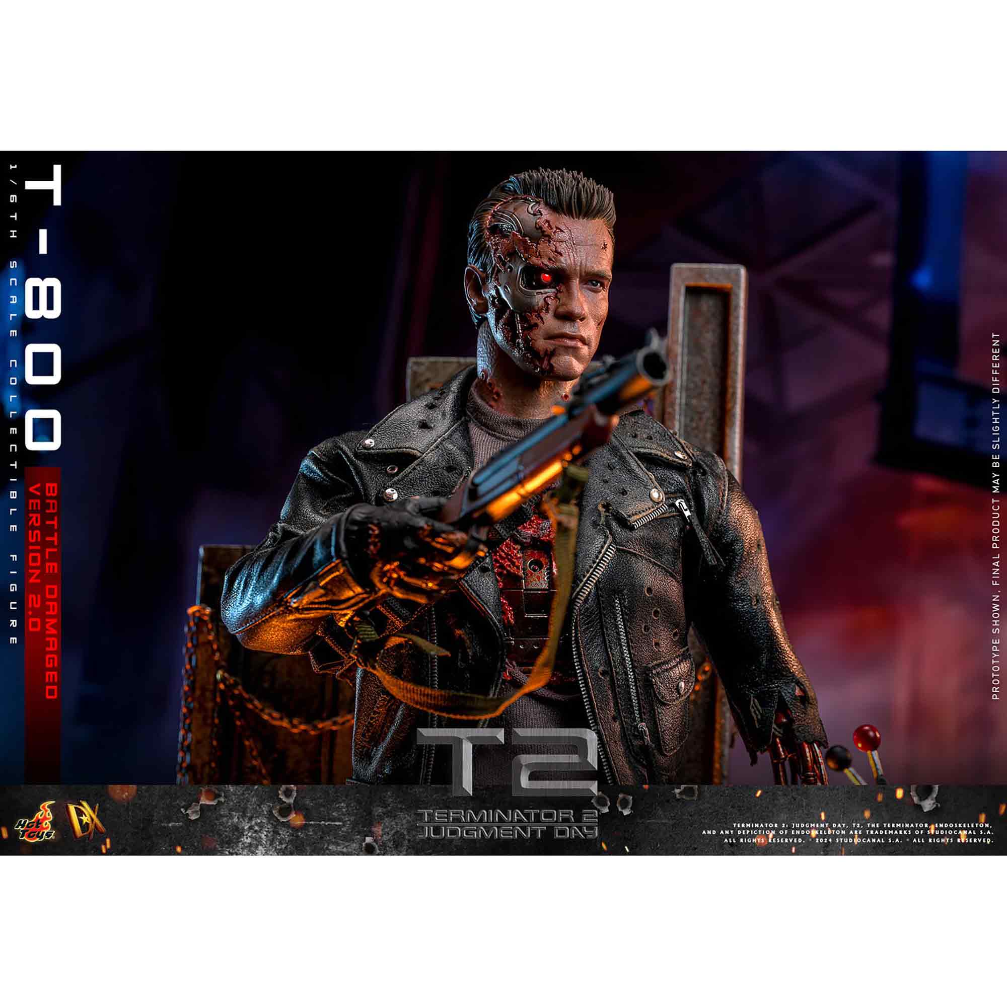 Hot Toys: Terminator 2 - Movie Masterpiece - T-800 (2.0) Battle Damaged Ver. - Actionfigur 1/6 - 32 cm