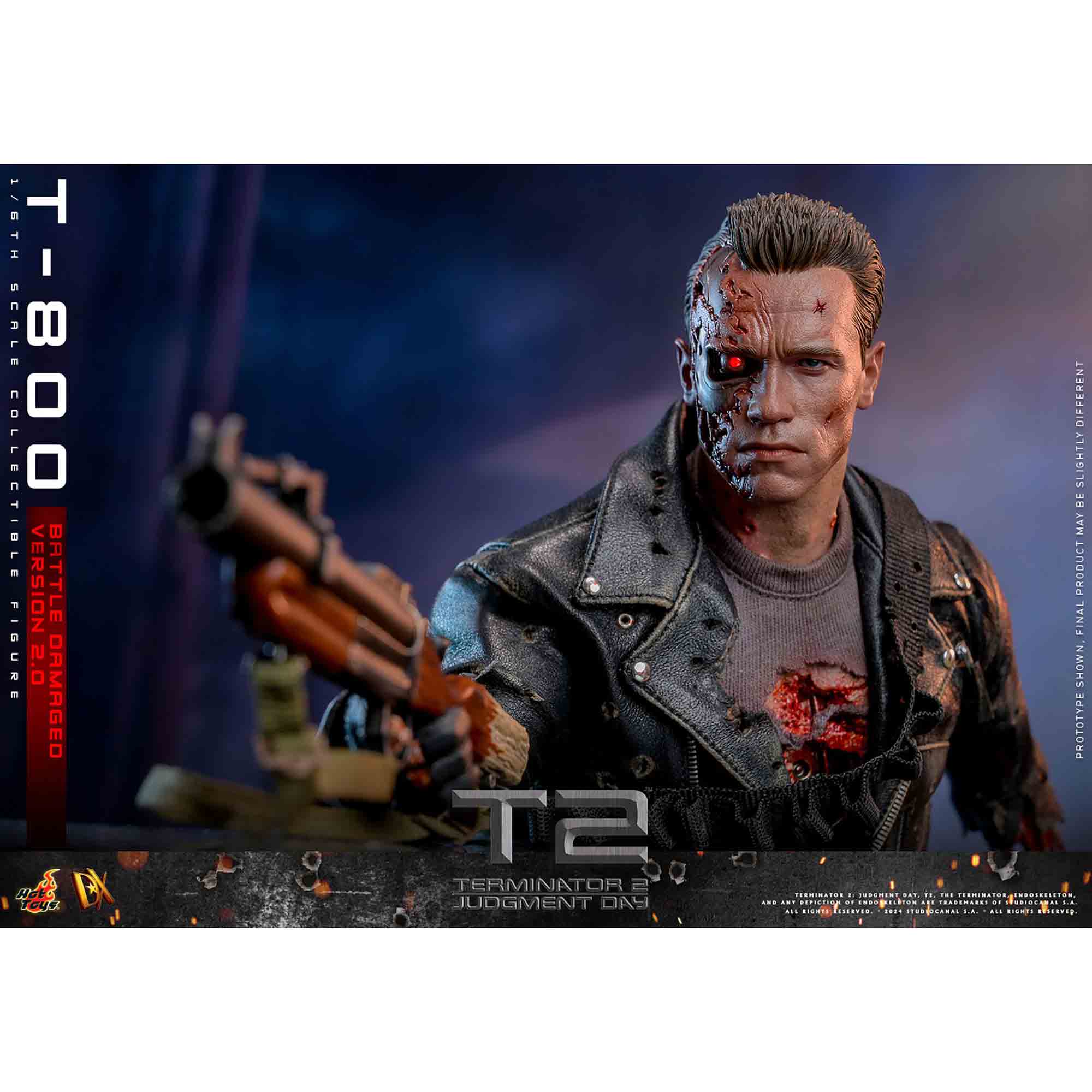 Hot Toys: Terminator 2 - Movie Masterpiece - T-800 (2.0) Battle Damaged Ver. - Actionfigur 1/6 - 32 cm