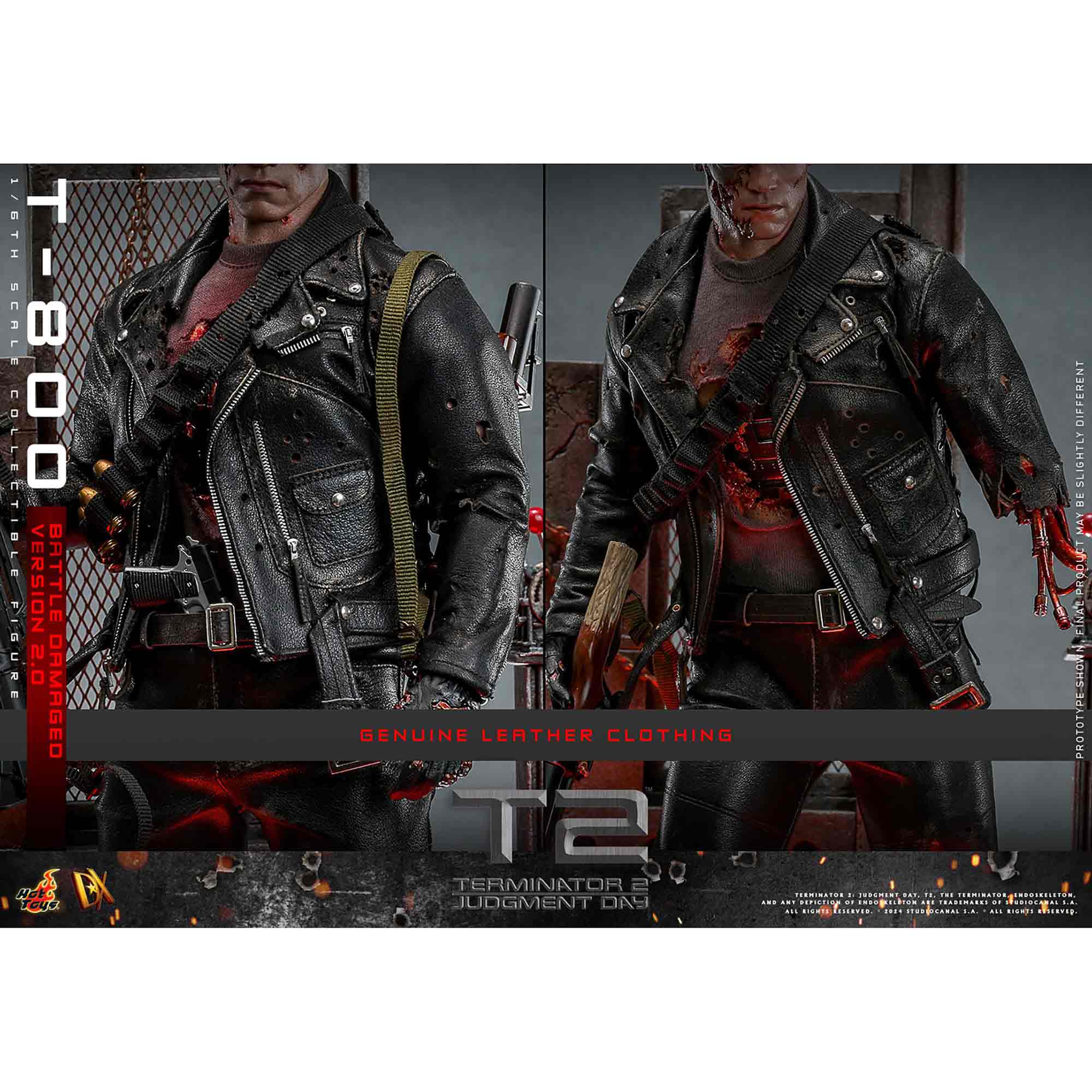 Hot Toys: Terminator 2 - Movie Masterpiece - T-800 (2.0) Battle Damaged Ver. - Actionfigur 1/6 - 32 cm